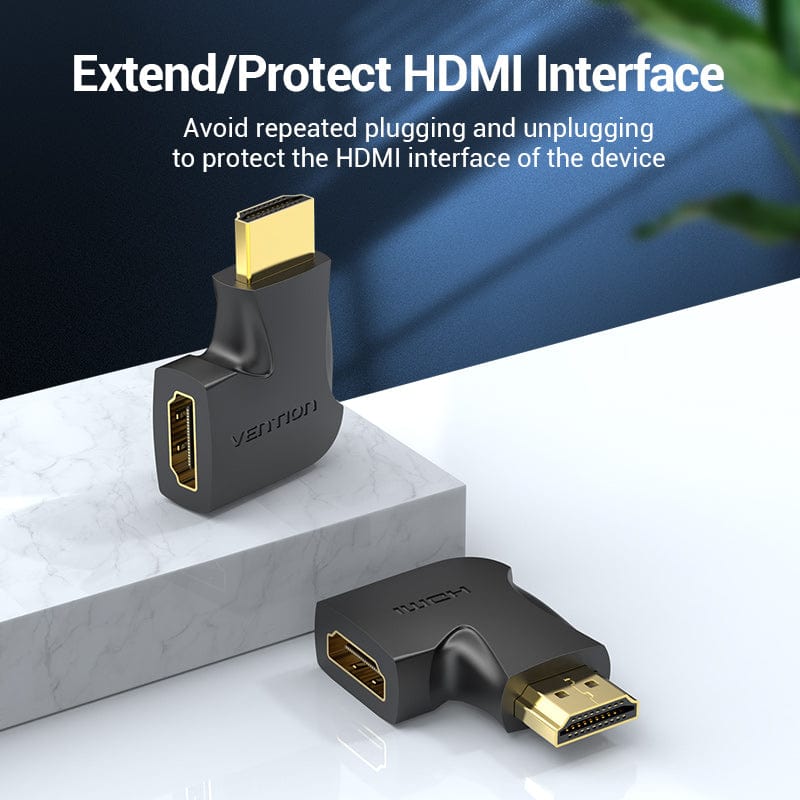 Buy VENTION 4K@60Hz HDMI 90 Degree Male to Female Verticle Flat Adapter Black – Gold-Plated Connector Online in Pakistan - UGREEN PK
