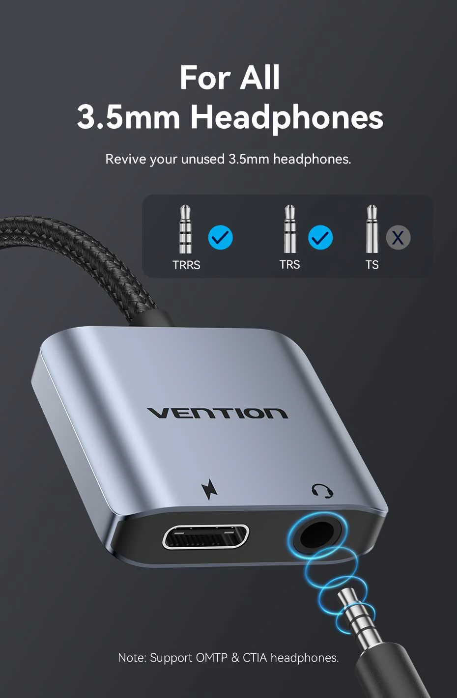 VENTION USB-C to Aux 3.5mm Hi-Fi Audio DAC Chip for PUBG Mobile / Free Fire, 60W PD Charging for iPhone 16/15 Pro Max, Galaxy S25/24 Ultra Buy VENTION USB-C to Aux 3.5mm Hi-Fi Audio DAC Chip for PUBG Mobile / Free Fire, 60W PD Charging for iPhone 16/15 Pro Max, Galaxy S25/24 Ultra Online in Pakistan - UGREEN PK