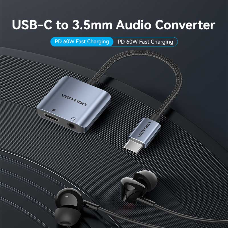 Buy VENTION USB-C to Aux 3.5mm Hi-Fi Audio DAC Chip for PUBG Mobile / Free Fire, 60W PD Charging for iPhone 16/15 Pro Max, Galaxy S25/24 Ultra Online in Pakistan - UGREEN PK