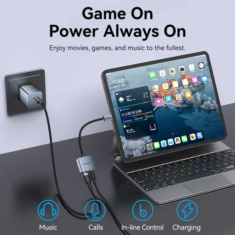 Buy VENTION USB-C to Aux 3.5mm Hi-Fi Audio DAC Chip for PUBG Mobile / Free Fire, 60W PD Charging for iPhone 16/15 Pro Max, Galaxy S25/24 Ultra Online in Pakistan - UGREEN PK