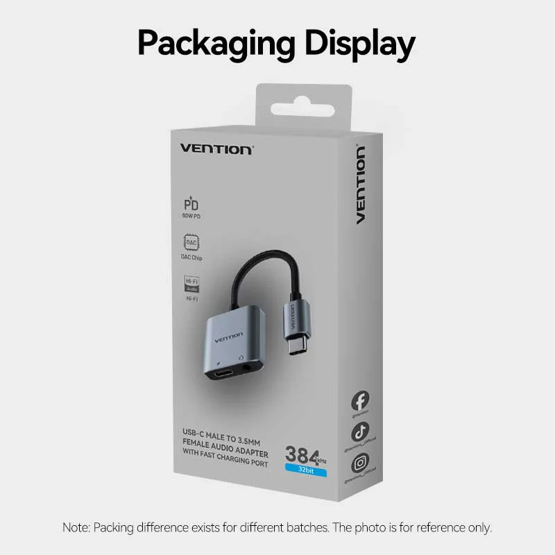 Buy VENTION USB-C to Aux 3.5mm Hi-Fi Audio DAC Chip for PUBG Mobile / Free Fire, 60W PD Charging for iPhone 16/15 Pro Max, Galaxy S25/24 Ultra Online in Pakistan - UGREEN PK