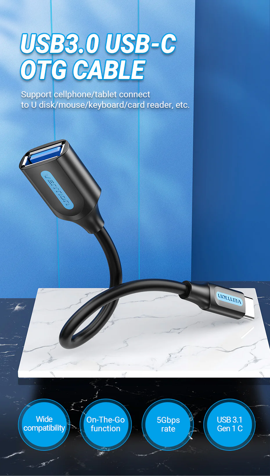 VENTION USB 3.1 Gen 1 Type-C to USB-A OTG Cable (0.15M) 5Gbps High-Speed Data Transfer Buy VENTION USB 3.1 Gen 1 Type-C to USB-A OTG Cable (0.15M) 5Gbps High-Speed Data Transfer Online in Pakistan - UGREEN PK