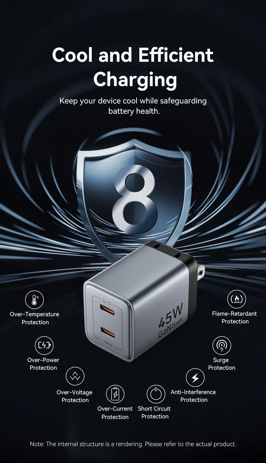 VENTION 45W Dual USB-C GaN V Fast Charger (US Plug) Overheat Protection for iPhone 15/16 Buy VENTION 45W Dual USB-C GaN V Fast Charger (US Plug) Overheat Protection for iPhone 15/16 Online in Pakistan - UGREEN PK