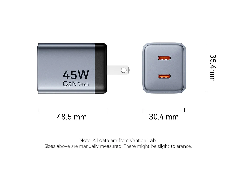 VENTION 45W Dual USB-C GaN V Fast Charger (US Plug) Overheat Protection for iPhone 15/16 Buy VENTION 45W Dual USB-C GaN V Fast Charger (US Plug) Overheat Protection for iPhone 15/16 Online in Pakistan - UGREEN PK