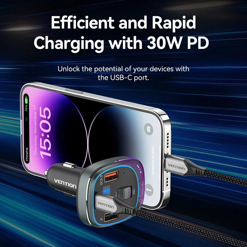 Buy VENTION FFLB0 Bluetooth FM Transmitter 30W PD Fast Charging for Car Online in Pakistan - UGREEN PK