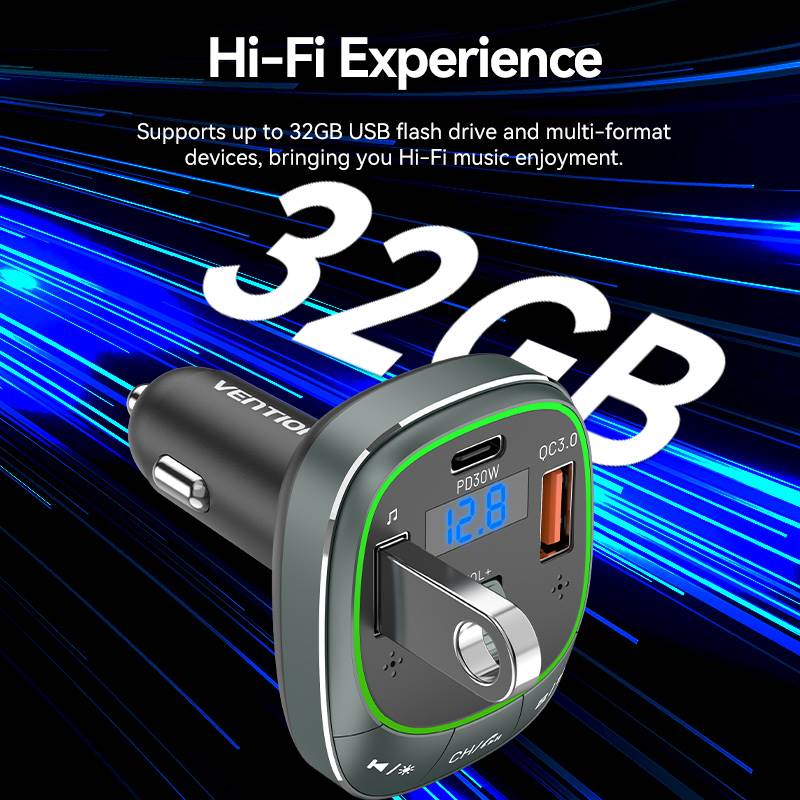 Buy VENTION FFLB0 Bluetooth FM Transmitter 30W PD Fast Charging for Car Online in Pakistan - UGREEN PK