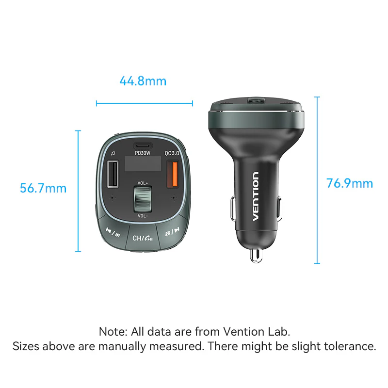 Buy VENTION FFLB0 Bluetooth FM Transmitter 30W PD Fast Charging for Car Online in Pakistan - UGREEN PK