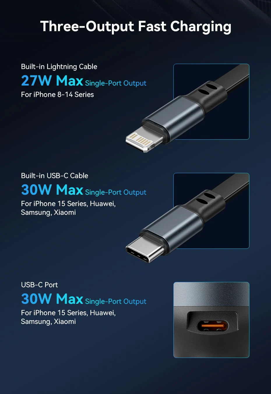 VENTION 30W PD Fast Car Charger with Built-In USB-C + Lightning Cables for iPhone 17/16/15/14 Buy VENTION 30W PD Fast Car Charger with Built-In USB-C + Lightning Cables for iPhone 17/16/15/14 Online in Pakistan - UGREEN PK