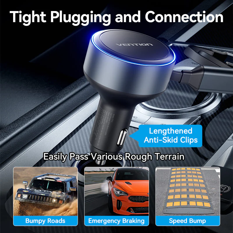 Buy VENTION 30W PD Fast Car Charger with Built-In USB-C + Lightning Cables for iPhone 17/16/15/14 Online in Pakistan - UGREEN PK