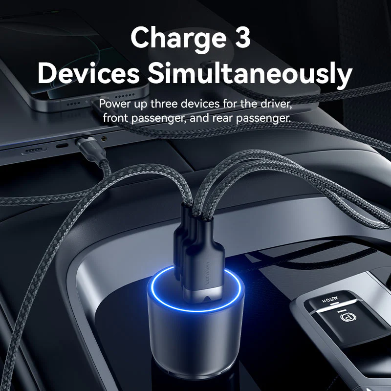 Buy VENTION 165W Max 3-Port Car Charger (100W +65W +30W) PD 3.0 Fast Charging for MacBook Pro/iPad/iPhone 16/15 Online in Pakistan - UGREEN PK