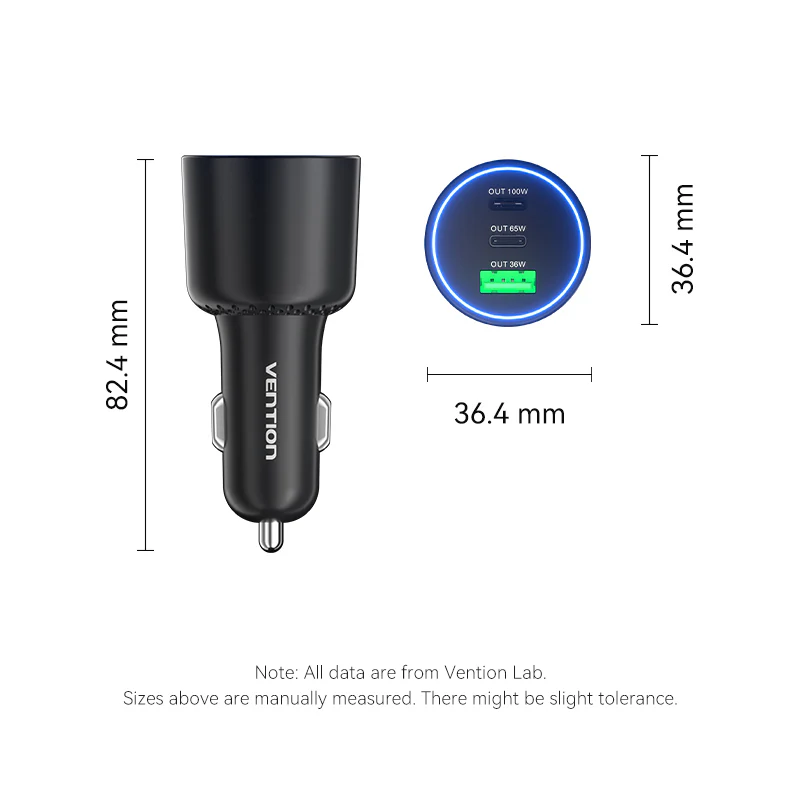 Buy VENTION 165W Max 3-Port Car Charger (100W +65W +30W) PD 3.0 Fast Charging for MacBook Pro/iPad/iPhone 16/15 Online in Pakistan - UGREEN PK