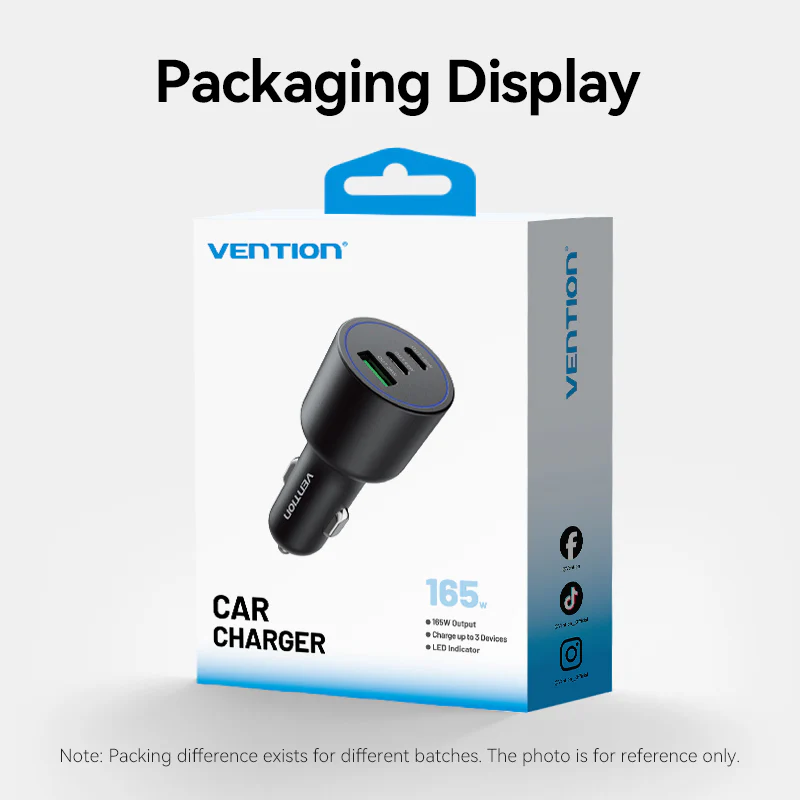 Buy VENTION 165W Max 3-Port Car Charger (100W +65W +30W) PD 3.0 Fast Charging for MacBook Pro/iPad/iPhone 16/15 Online in Pakistan - UGREEN PK