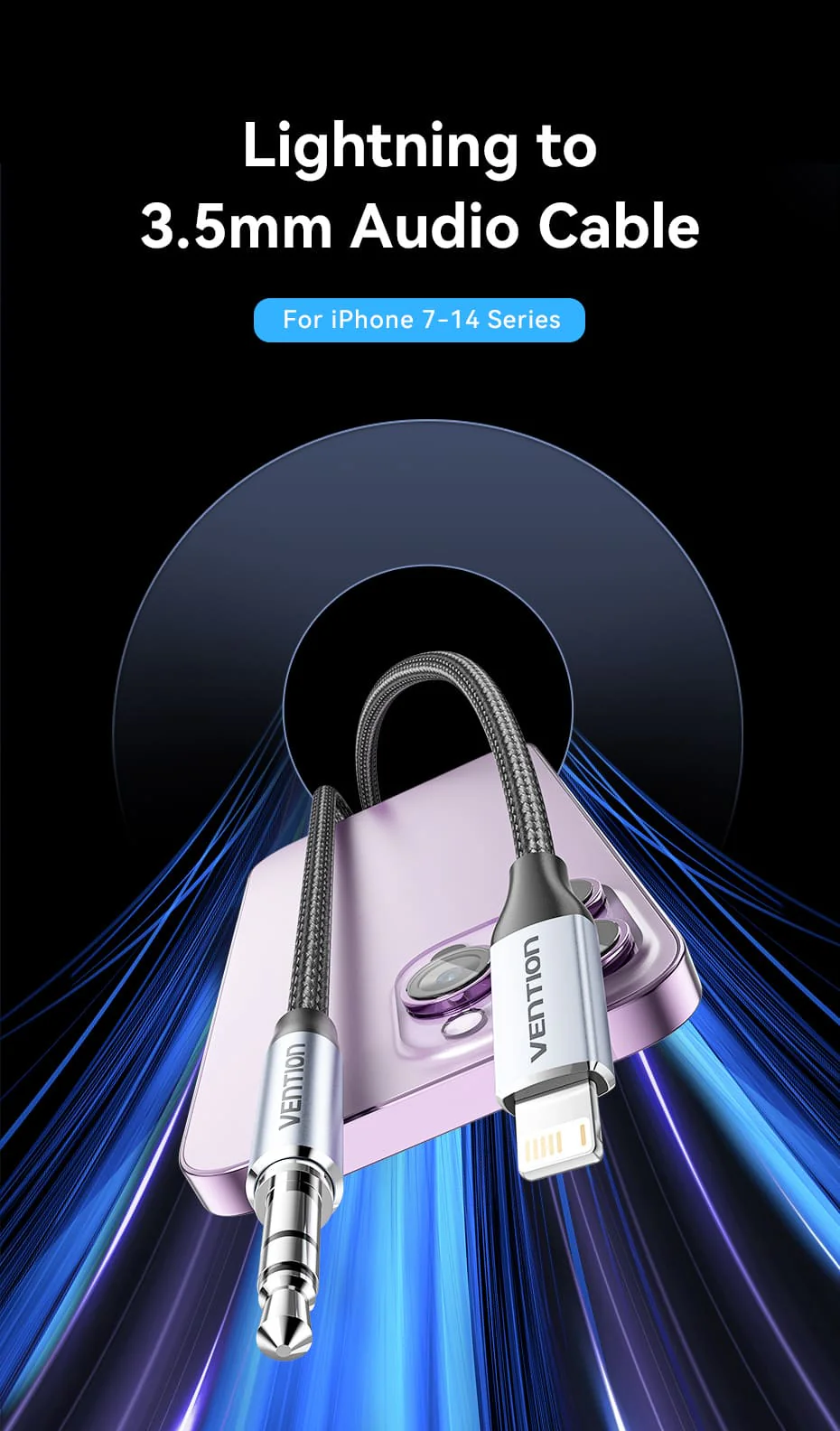 VENTION Lightning to 3.5mm Audio Cable MFi-Certified DAC Chip for iPhone 14/13/12/11/X/8/7 Buy VENTION Lightning to 3.5mm Audio Cable MFi-Certified DAC Chip for iPhone 14/13/12/11/X/8/7 Online in Pakistan - UGREEN PK