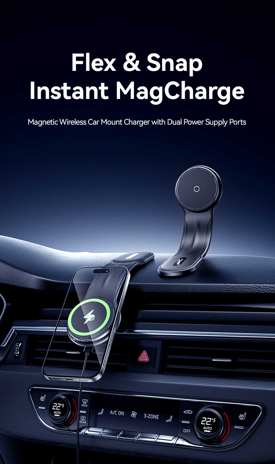 VENTION Wireless 15W Max Car Mount Charger Magnetic Phone Holder Buy VENTION Wireless 15W Max Car Mount Charger Magnetic Phone Holder Online in Pakistan - UGREEN PK