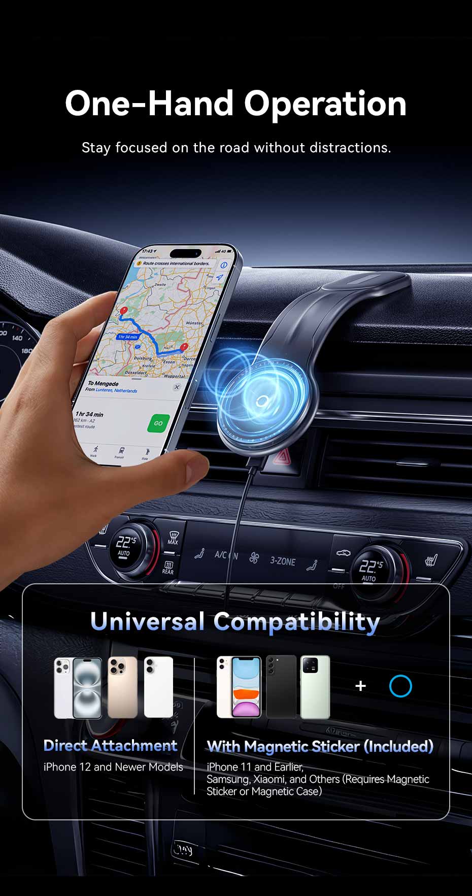 VENTION Wireless 15W Max Car Mount Charger Magnetic Phone Holder Buy VENTION Wireless 15W Max Car Mount Charger Magnetic Phone Holder Online in Pakistan - UGREEN PK
