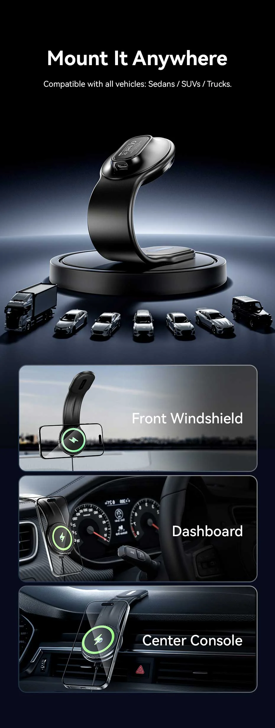 VENTION Wireless 15W Max Car Mount Charger Magnetic Phone Holder Buy VENTION Wireless 15W Max Car Mount Charger Magnetic Phone Holder Online in Pakistan - UGREEN PK