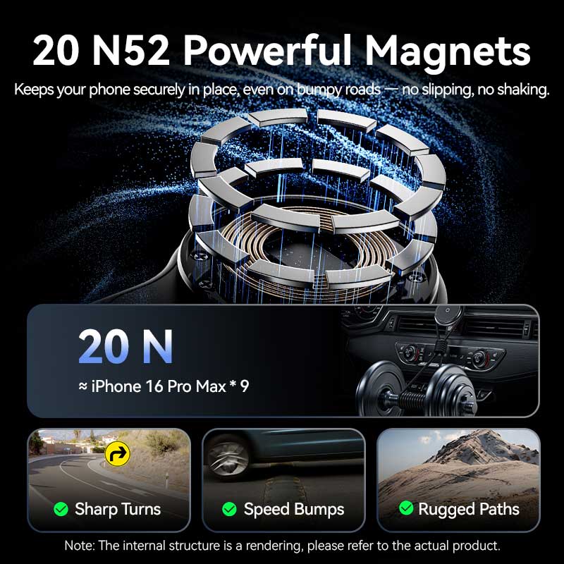 Buy VENTION Wireless 15W Max Car Mount Charger Magnetic Phone Holder Online in Pakistan - UGREEN PK