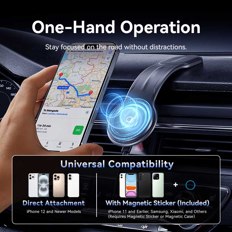 Buy VENTION Wireless 15W Max Car Mount Charger Magnetic Phone Holder Online in Pakistan - UGREEN PK