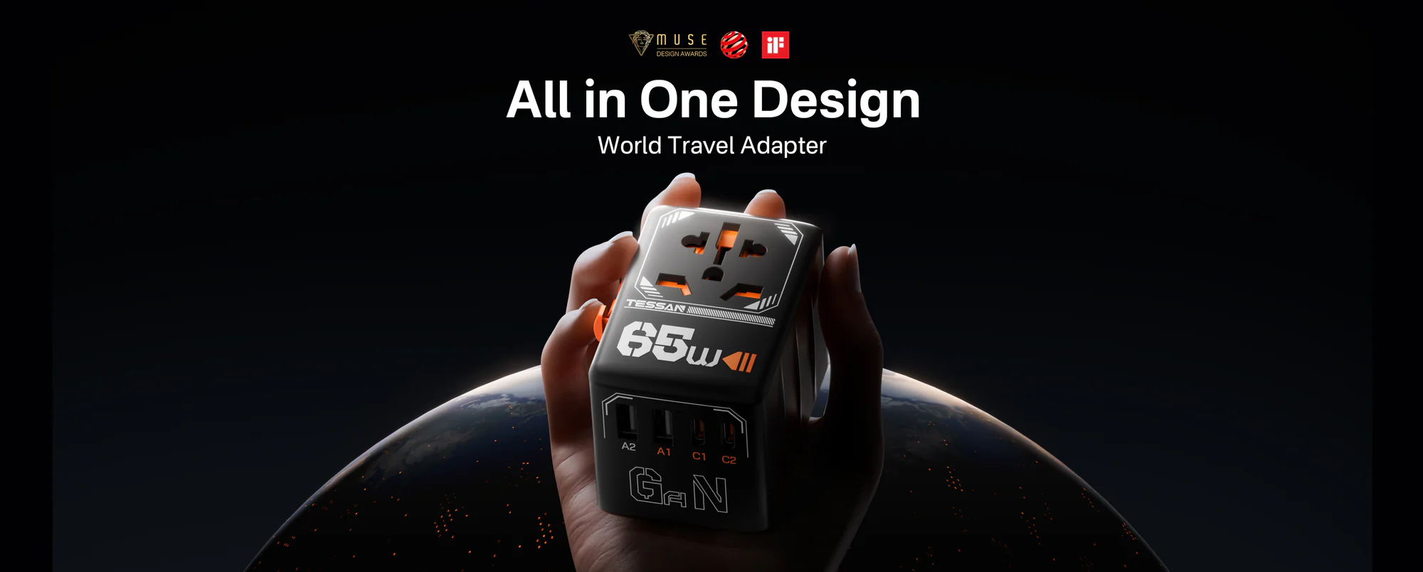 TESSAN 65W Universal Travel Adapter (2xUSB-C 65W + 2xUSB-A 60W/5W) + AC Outlet) Buy TESSAN 65W Universal Travel Adapter (2xUSB-C 65W + 2xUSB-A 60W/5W) + AC Outlet) Online in Pakistan - UGREEN PK