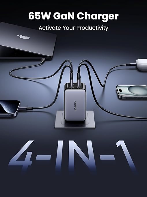 Buy UGREEN 35963 Nexode 65W GaN Charger 4-Port USB C Fast Charger (2×USB-C + 2×USB-A) Foldable Plug Online in Pakistan - UGREEN PK