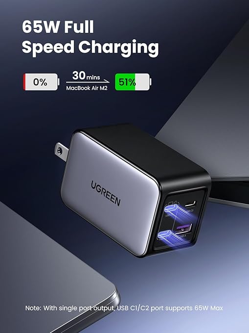 Buy UGREEN 35963 Nexode 65W GaN Charger 4-Port USB C Fast Charger (2×USB-C + 2×USB-A) Foldable Plug Online in Pakistan - UGREEN PK