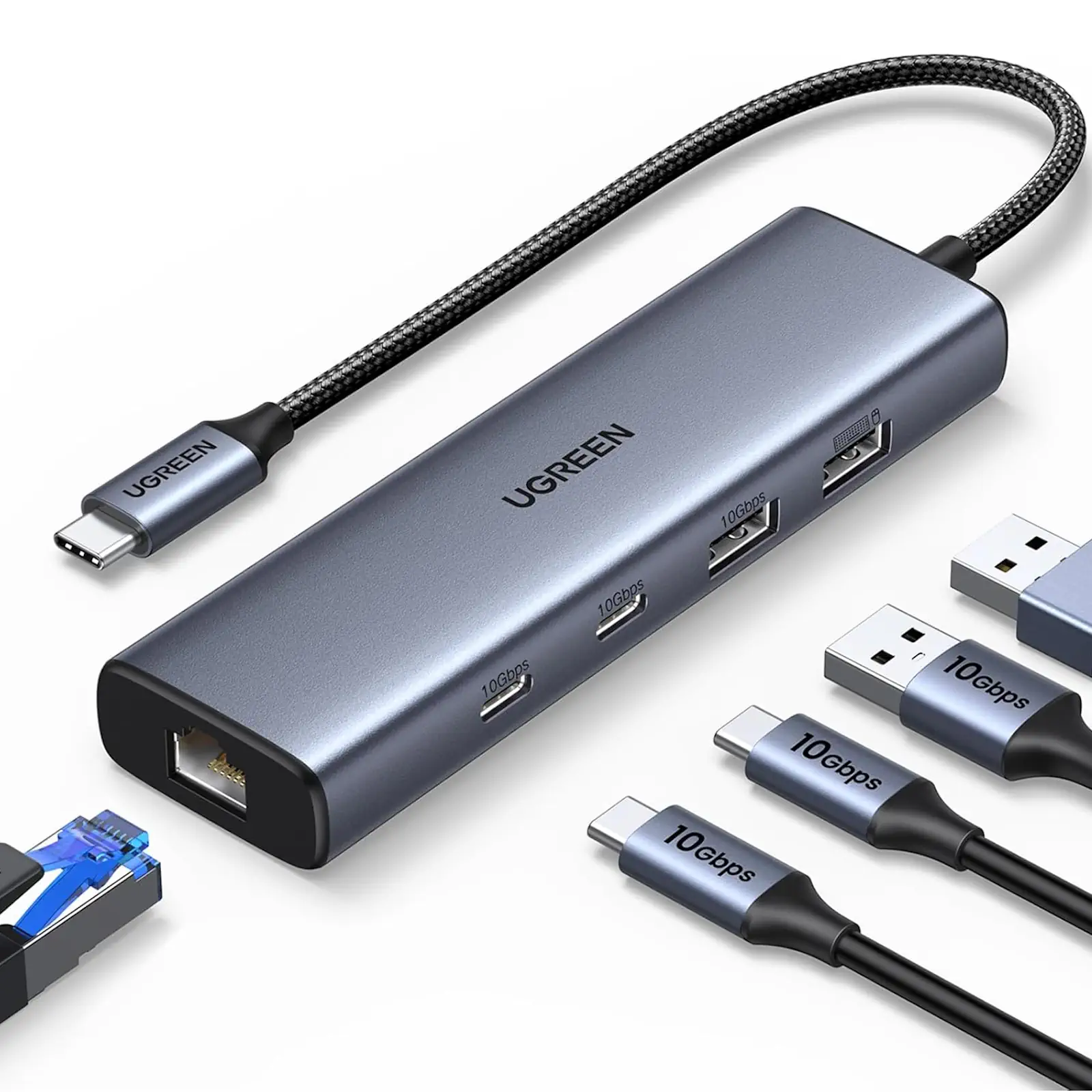 Buy UGREEN 45320 6-in-1 USB C Hub with 10Gbps Ethernet 2x USB-C 3.2, 2x USB-A Online in Pakistan - UGREEN PK