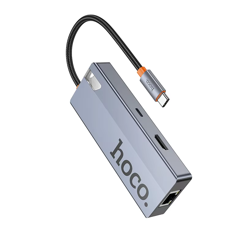 Buy HOCO HB51 6-in-1 USB-C Hub - 4K HDMI, Gigabit Ethernet, 100W PD Charging, 3x USB 3.0 Ports Online in Pakistan - UGREEN PK