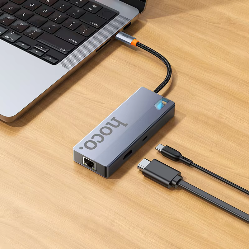 Buy HOCO HB51 6-in-1 USB-C Hub - 4K HDMI, Gigabit Ethernet, 100W PD Charging, 3x USB 3.0 Ports Online in Pakistan - UGREEN PK