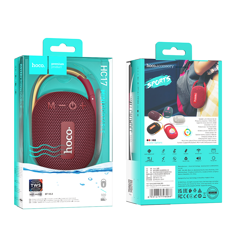 Buy HOCO HC17 Wireless Bluetooth 5.3 Portable Mini Sports Speaker with Bluetooth, TF Card, USB Drive, AUX, FM Radio Online in Pakistan - UGREEN PK