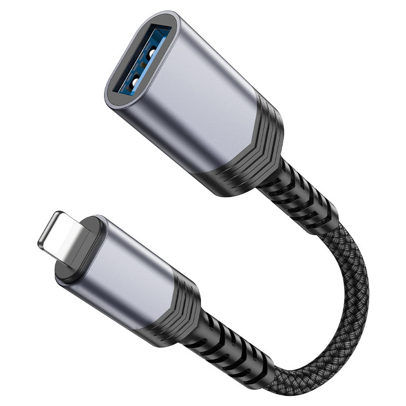 Buy HOCO UA24 Lightning Male to USB A Female OTG Adapter & Charging Cable for iPhone iPad Online in Pakistan - UGREEN PK