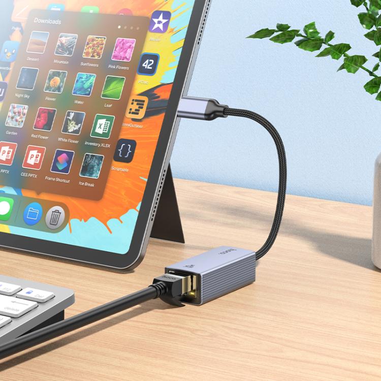 Buy HOCO UA37 USB-C to RJ45 Gigabit Ethernet Adapter 1000Mbps Portable LAN Adapter (Gray) Online in Pakistan - UGREEN PK