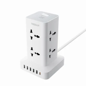 TESSAN TS-TPS01AL30Â 14-in-1 Universal Power Strip Tower