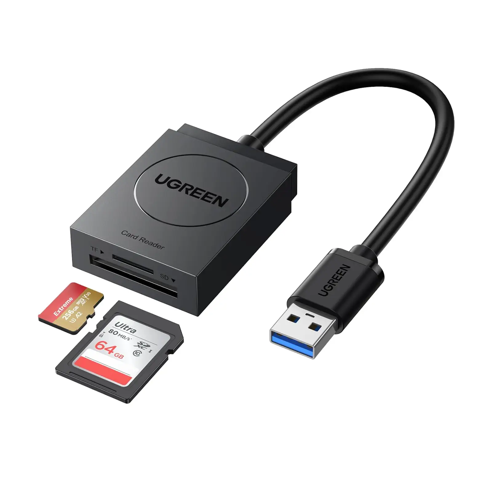 Buy UGREEN 20250 SD Card Reader USB 3.0 Dual Slot Flash Memory Card Reader Online in Pakistan - UGREEN PK
