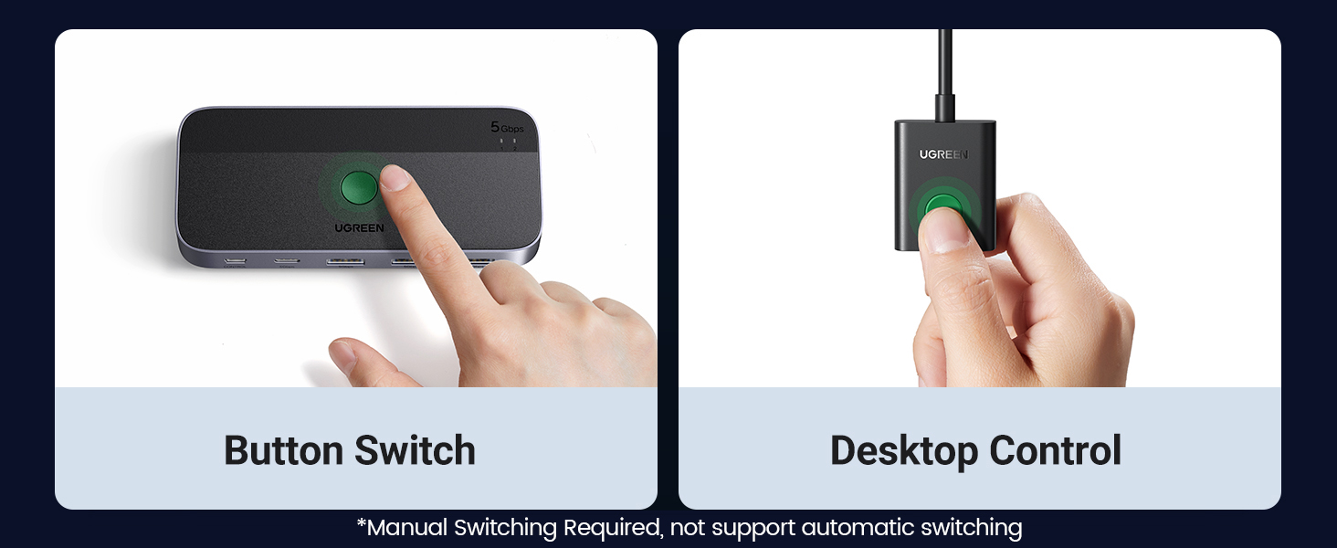 UGREEN 25098 USB-C Switch Selector 2-in-4-Out USB 3.0 Hub for Keyboard, Mouse, Webcam Sharing Between 2 PCs Buy UGREEN 25098 USB-C Switch Selector 2-in-4-Out USB 3.0 Hub for Keyboard, Mouse, Webcam Sharing Between 2 PCs Online in Pakistan - UGREEN PK