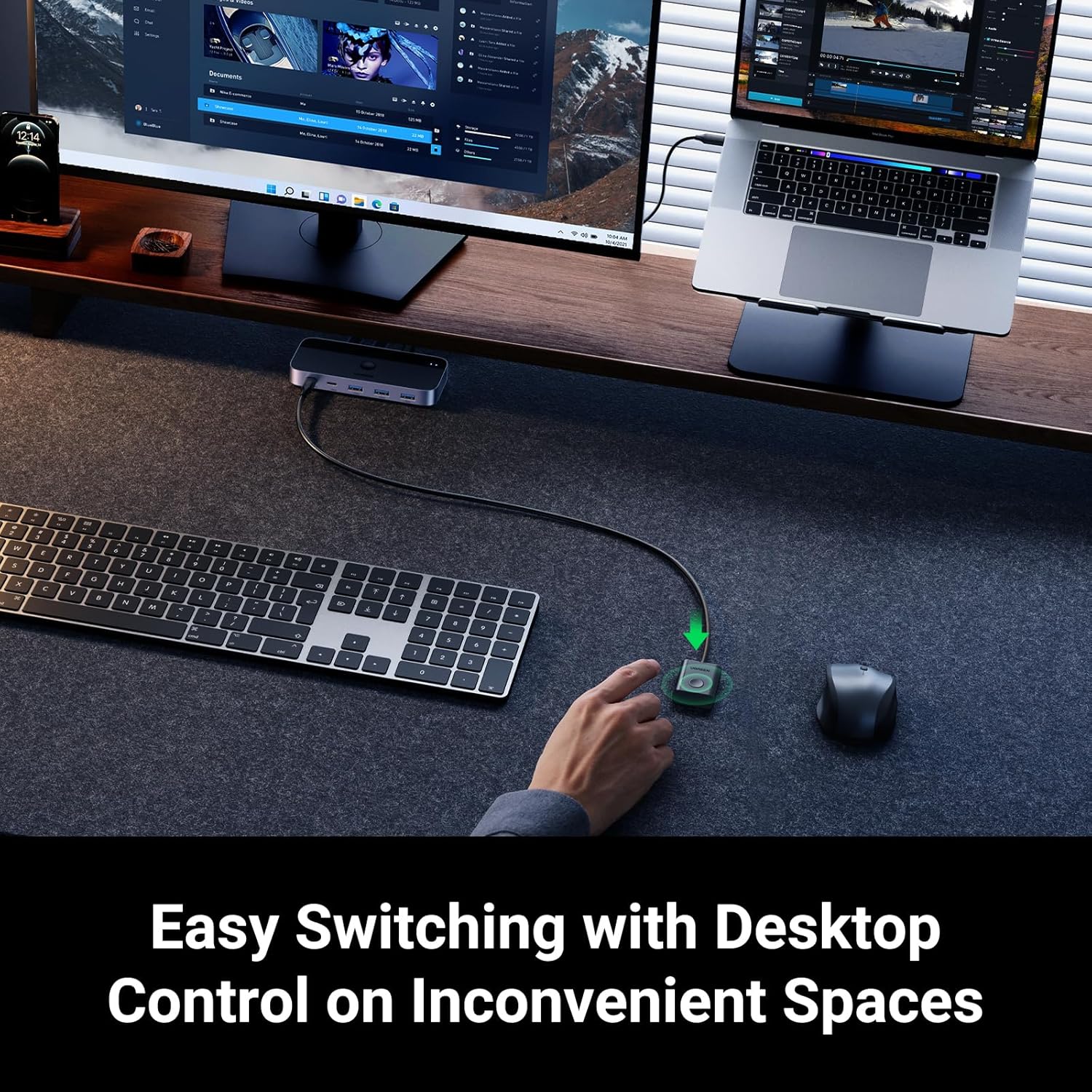 Buy UGREEN 25098 USB-C Switch Selector 2-in-4-Out USB 3.0 Hub for Keyboard, Mouse, Webcam Sharing Between 2 PCs Online in Pakistan - UGREEN PK