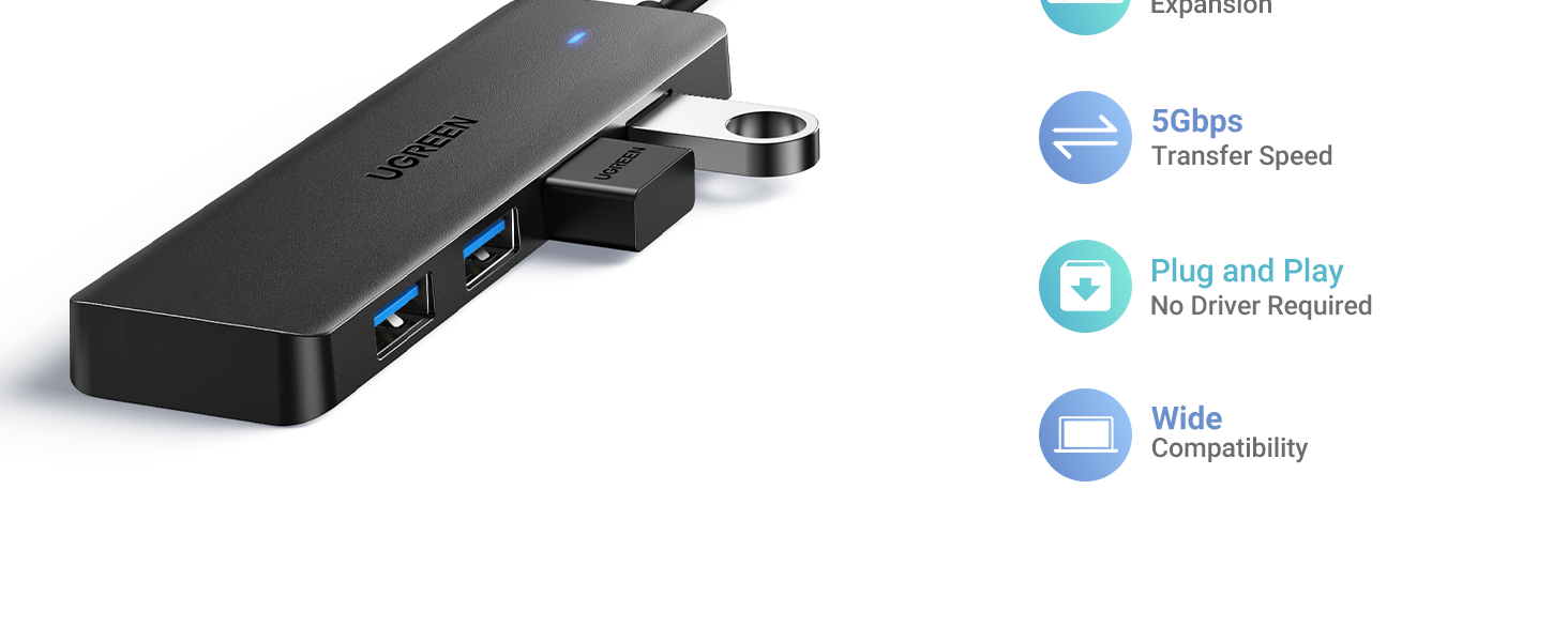 UGREEN 35574 USB 3.0 Hub 4-Port Ultra-Slim Expander, 5Gbps (1 Meter Cable) Buy UGREEN 35574 USB 3.0 Hub 4-Port Ultra-Slim Expander, 5Gbps (1 Meter Cable) Online in Pakistan - UGREEN PK