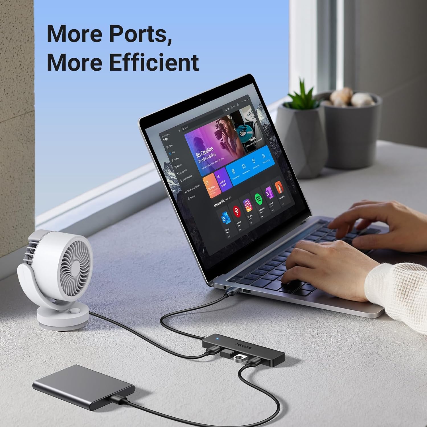 Buy UGREEN 35574 USB 3.0 Hub 4-Port Ultra-Slim Expander, 5Gbps (1 Meter Cable) Online in Pakistan - UGREEN PK