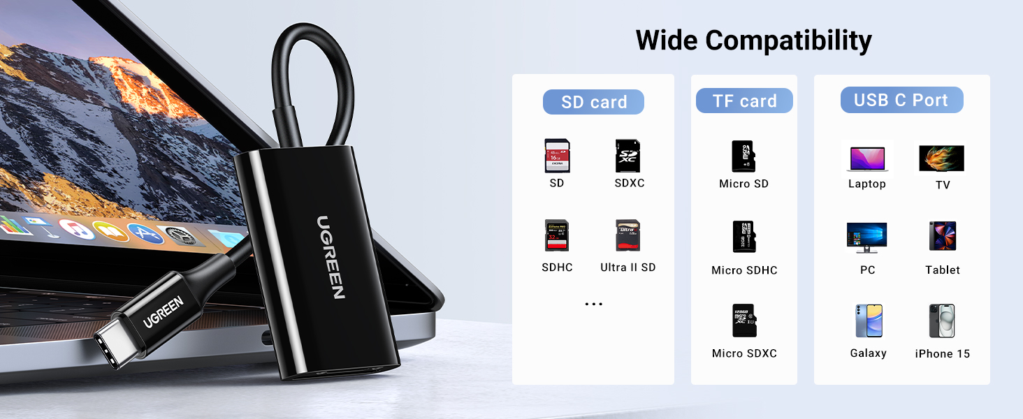 UGREEN 35622 USB-C SD Card Reader 170MB/s High-Speed Adapter for iPhone 15/16 Pro Max Buy UGREEN 35622 USB-C SD Card Reader 170MB/s High-Speed Adapter for iPhone 15/16 Pro Max Online in Pakistan - UGREEN PK