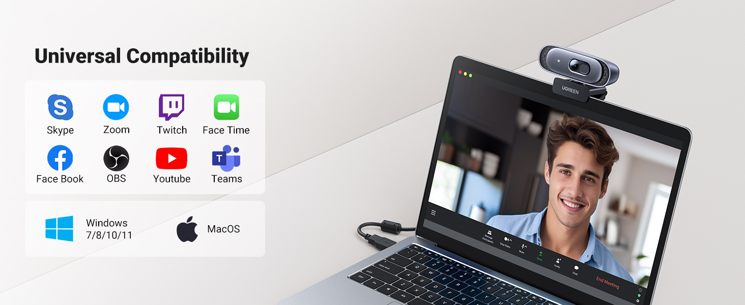 UGREEN 35626 2K Webcam Full HD 1080p/60fps with Autofocus, Dual Mics & Privacy Cover Buy UGREEN 35626 2K Webcam Full HD 1080p/60fps with Autofocus, Dual Mics & Privacy Cover Online in Pakistan - UGREEN PK