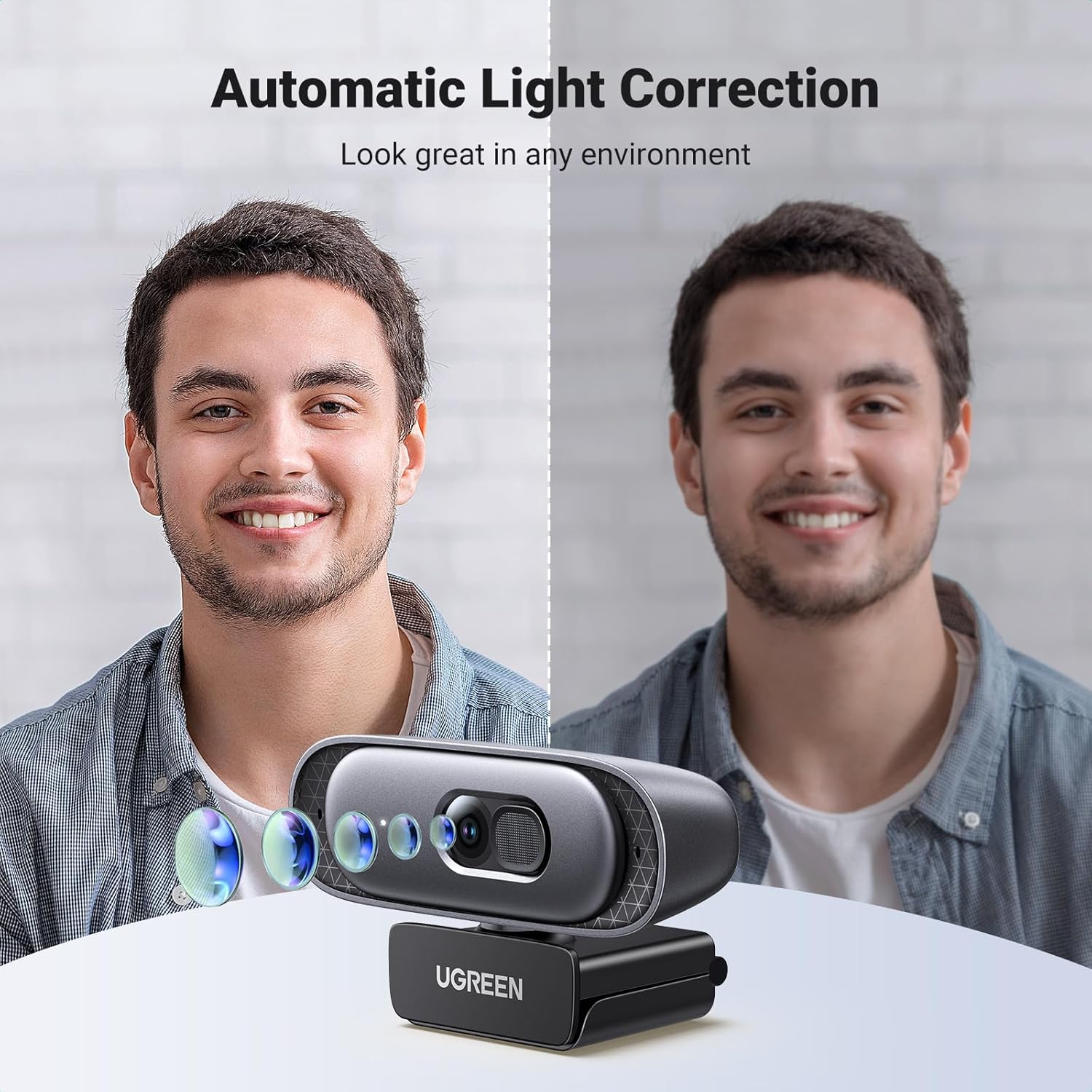 Buy UGREEN 35626 2K Webcam Full HD 1080p/60fps with Autofocus, Dual Mics & Privacy Cover Online in Pakistan - UGREEN PK