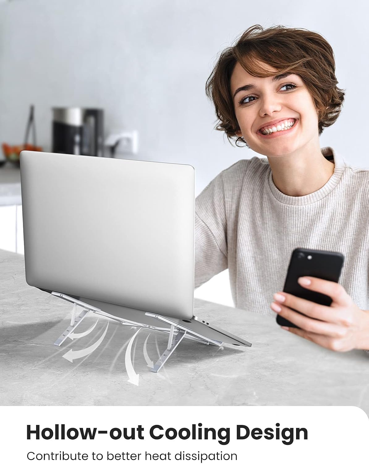 Buy UGREEN 40289 Portable Aluminium Laptop Stand – Adjustable, Foldable Riser Online in Pakistan - UGREEN PK
