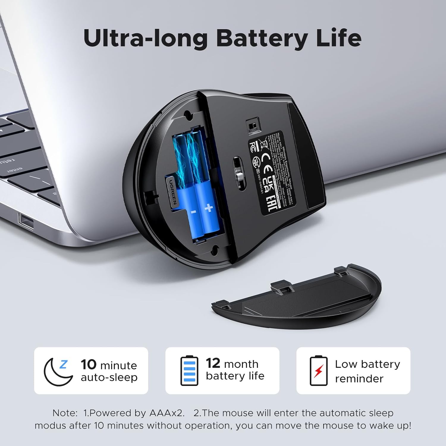 Buy UGREEN 45012 2.4G Wireless Mouse 1600 DPI Ergonomic Design (Black) Online in Pakistan - UGREEN PK