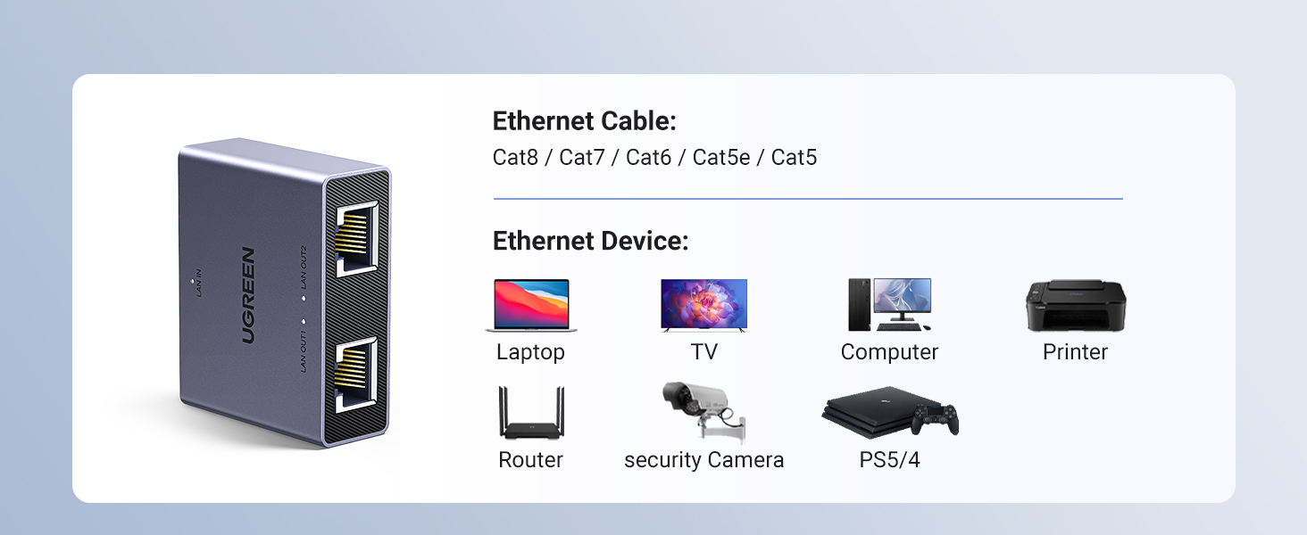 UGREEN 45311 Ethernet Splitter 1 to 2 Gigabit Network Switch Plug & Play Buy UGREEN 45311 Ethernet Splitter 1 to 2 Gigabit Network Switch Plug & Play Online in Pakistan - UGREEN PK