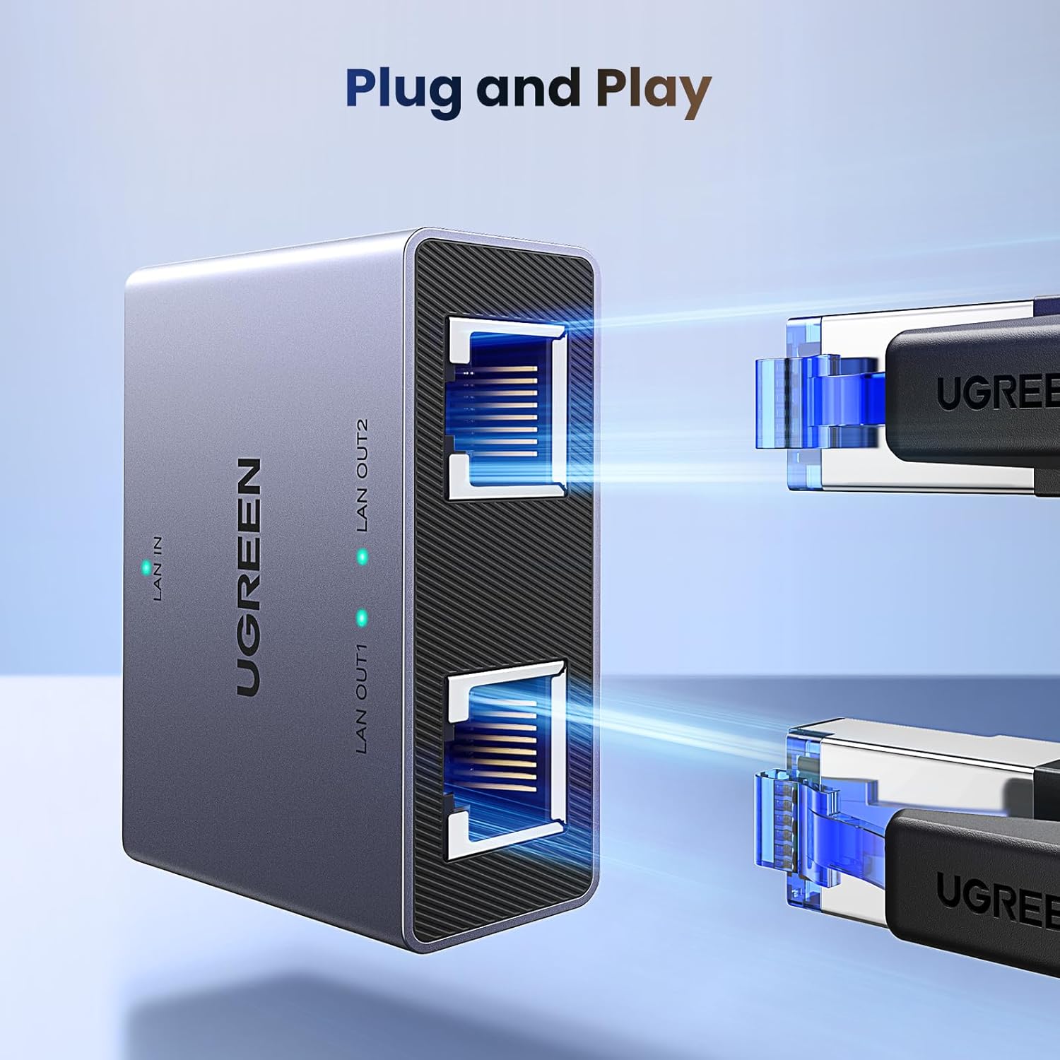 Buy UGREEN 45311 Ethernet Splitter 1 to 2 Gigabit Network Switch Plug & Play Online in Pakistan - UGREEN PK