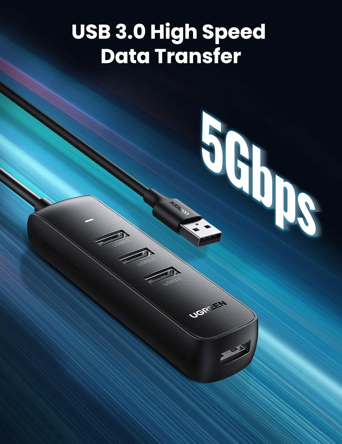 Buy UGREEN 80657 USB 3.0 4-Port Hub (1 Meter) 5Gbps SuperSpeed, Plug & Play Online in Pakistan - UGREEN PK