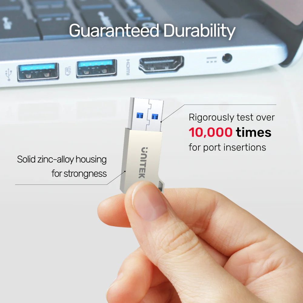 Buy UNITEK USB-A to USB-C Adapter (USB 3.1 Gen1) Ultra-Compact 5Gbps Data & QC3.0 Fast Charging Online in Pakistan - UGREEN PK