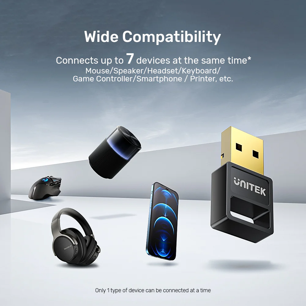Buy UNITEK USB Bluetooth 5.3 Adapter Wireless Dongle for PC, Laptop, Gaming, and Audio Streaming Online in Pakistan - UGREEN PK