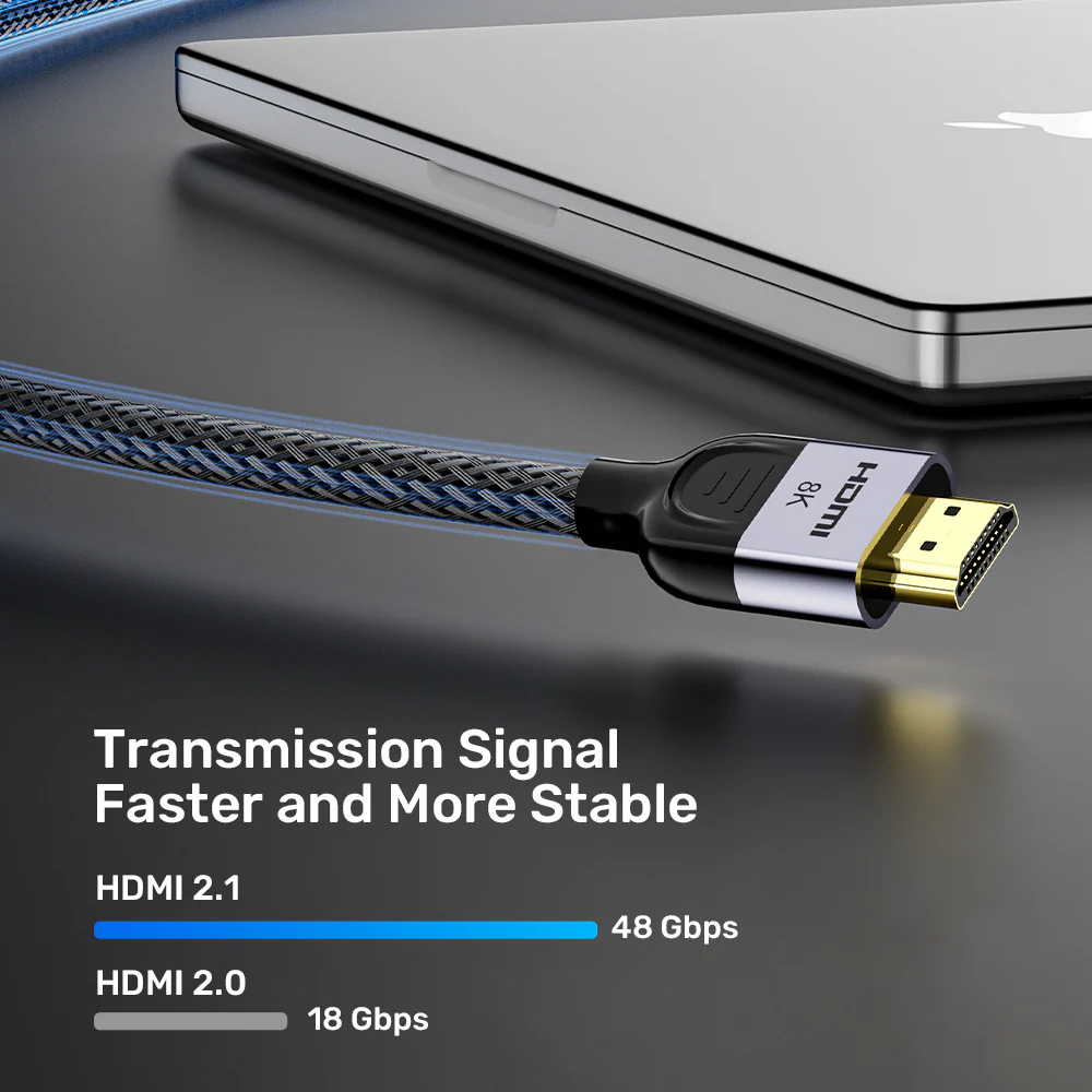 Buy UNITEK 8K HDMI Cable 2.1 Braided Nylon 8K@60Hz, 4K@120Hz, eARC, VRR, HDR10+ Online in Pakistan - UGREEN PK