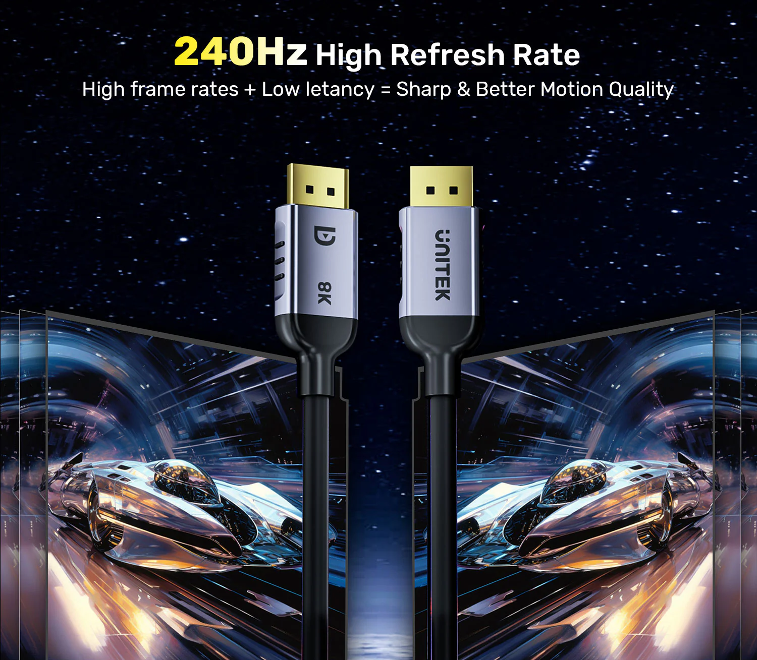 UNITEK C1628GY01 DisplayPort 1.4 Cable 8K@60Hz, 32.4Gbps, 240Hz, HDR, DSC 1.2 Buy UNITEK C1628GY01 DisplayPort 1.4 Cable 8K@60Hz, 32.4Gbps, 240Hz, HDR, DSC 1.2 Online in Pakistan - UGREEN PK