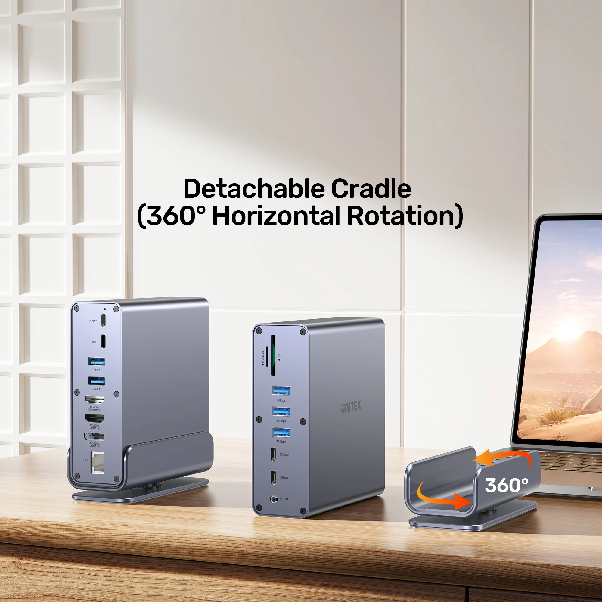 Buy UNITEK 15-in-1 Universal DisplayLink Triple 4K@60Hz Docking Station, Aluminum, 360° Rotation Online in Pakistan - UGREEN PK